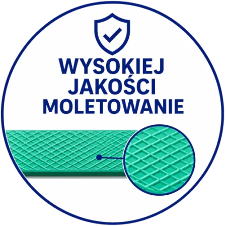 Ikona przedstawiająca zbliżenie na równomierne moletowanie powierzchni taśmy PP